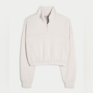 Gilly Hicks Cream Quarter-Zip Pullover